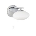 Pomy Switched Bathroom Wall Light IP44 in Polished Chrome with Opal Glass Diffuser 1x G9 LED