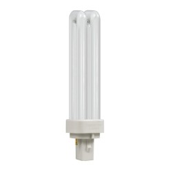 13W 4000K CFL Double Turn D-Type PLC 2-Pin Fluorescent Lamp Non-Dimmable G24d-1, Crompton Lamps CLD13SCW