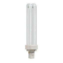 18W 4000K CFL Double Turn D-Type 2-Pin PLC G24d-2 Non-Dimmable Fluorescent Lamp, Crompton Lamps CLD18SCW