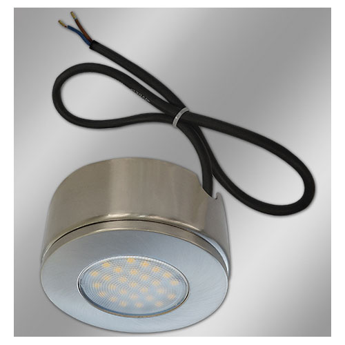 1.5W 3000K 95lm Round LED Surface / Recessed Cabinet Undershelf Downlight with 2m cable