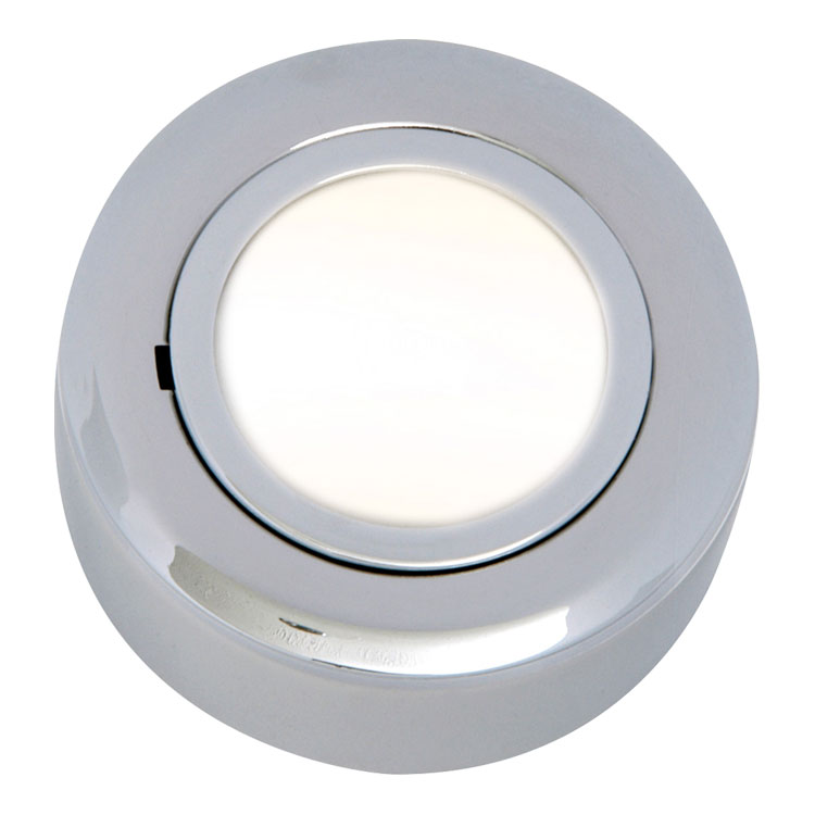 Low Voltage Round Under Cabinet Light Fitting Brushed Chrome Finish IP20 g4 20w 