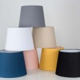 Vale XL Beige Round Tapered Fabric Shade 340mm height x 450mm diameter using a B22 LED Lamp