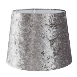 Large Silver Grey Round Velvet Aspen Shade 270mm height x 350mm diameter using a B22 LED Lamp