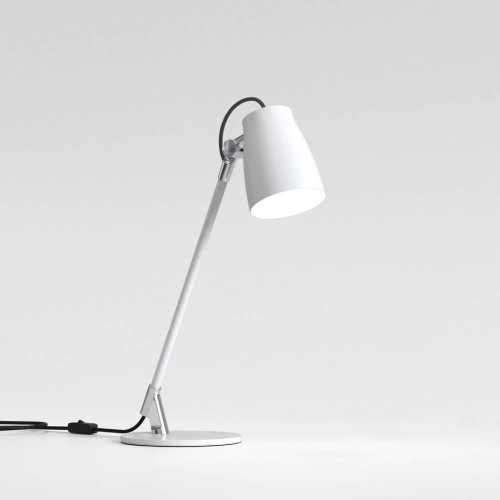 Atelier Desk Light in Matt White using 1 x 12W max. LED E27/ES with Switch IP20 Dimmable, Astro 1224062