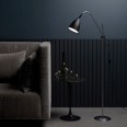 Joel Floor Light in Matt Black with Chrome Detailing using E27 lamp with Switch on Cord, Astro 1223005
