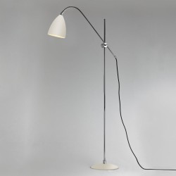 Joel Floor Light in Cream with Chrome Detailing using E27 lamp with Switch on Cord, Astro 1223006