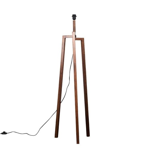 Dark Wood Tripod Floor Lamp with E27/ES Lampholder and Black Lead with ON/OFF Switch