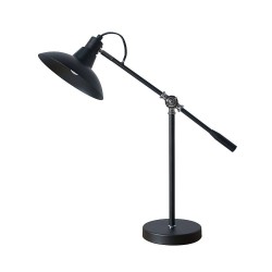 Table Lamp in Matt Black and Chrome using E14/SES Lamp, 50.5cm Table Lamp for Desk/Table Lighting