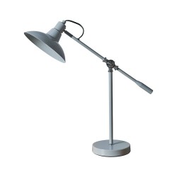 Table Lamp in Grey and Chrome using E14/SES Lamp, 50.5cm Table Lamp for Desk/Table Lighting