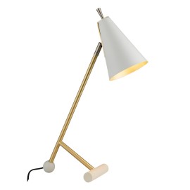 Cony Satin Brass Task Table Light with Adjustable Matt White Spotlight 1x E14/SES LED