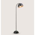Towy Matt Black Floor Standing Lamp with Domed Shade using 1x E27/ES LED Lamp 1505mm Height