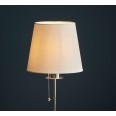 Fordy Polished Chrome Table Lamp with Vintage White Tapered Shade and Pull Cord 1x E27/ES