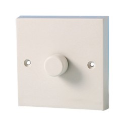 Varilight KQP221W V-Com 1 Gang 2 Way 30-220W LED Dimmer and Push ON/OFF Switch White Plastic