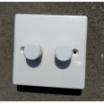 2 Gang 2 Way LED and Mains Dimmer Switch in White Moulded 100W/VA per Dimmer Schneider GU6022LM Slimline Ultimate