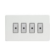 4 Gang 1 Way White Remote/Tactile Touch Control Master LED Dimmer 4 x 0-100W (1-10 LEDs) Varilight JDQE104S