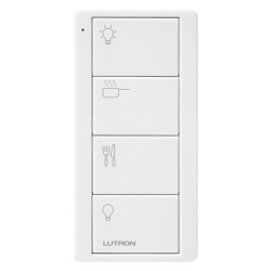 Lutron Pico 4 Button RF Remote Control for Kitchen, 4 Scene Keypad in White PK2-4B-TAW-P02