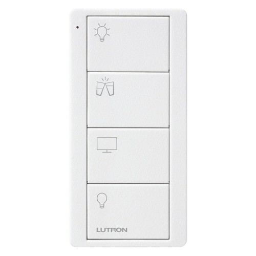 Lutron Pico 4 Button RF Remote Control for Living Room, 4 Scene Keypad in White PK2-4B-TAW-P01