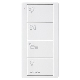 Lutron Pico 4 Button RF Remote Control for Any Room, 4 Scene Keypad in White PK2-4B-TAW-P03