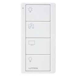 Lutron Pico 4 Button Living Room Wireless Keypad in Arctic White, Lutron PK2-4B-TAW-P01