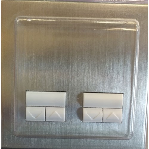 Lutron Dual Rania RDDU-H-FSN/AW-E Accessory Slave Twin Dimmer Multi-way Satin Nickel White Buttons