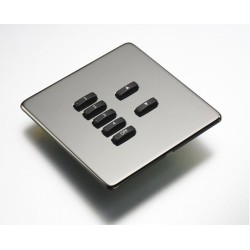 Rako 7 Button Wireless Screwless Cover Plate Kit in Black Nickel, Rako RLF-070-BN