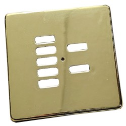 Rako 7 Button Screwless Cover Plate and Fixing Kit Polished Brass RLF-070-PB (cover plate only)