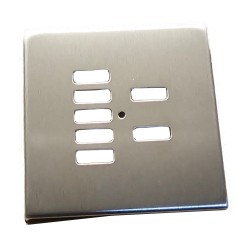 Rako 7 Button Screwless Cover Plate and Fixing Kit Satin Stainless Steel RLM-070-SS (cover plate only)