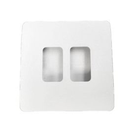 2 Gang Kinetic Switch Frame in White for Slim Grid Kinetic Switch (Frame Only) Culina CUL-42501