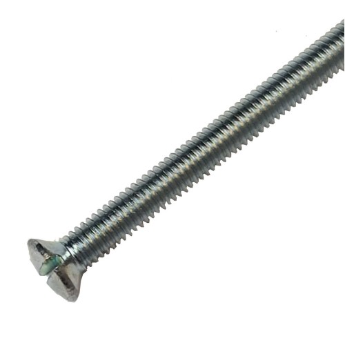 3.5mm x 50mm Steel Machine Screw Slotted Head, Zinc Plated Screw for Switches and Sockets
