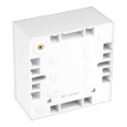 1 Gang 45mm Deep Surface Box in Moulded White Plastic Square Edge, BG Nexus 977 Socket Backbox