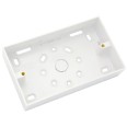 2 Gang 44mm Surface Box White LSF Square Corners with Knockouts, 147mm x 87mm x 44mm