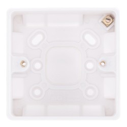1 Gang 32mm Single Surface Mounting Box Moulded White Rounded Edge for Single Sockets, BG Nexus 891