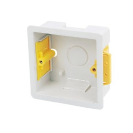 1 Gang 35mm Single Dry Lining Box for Flush Mounting in Partition Wall, 73mm x 73mm Cutout