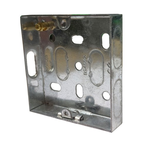 1 Gang 16mm Deep Single Metal Flush Box for Wall Mounting 70 x 70 x 16mm