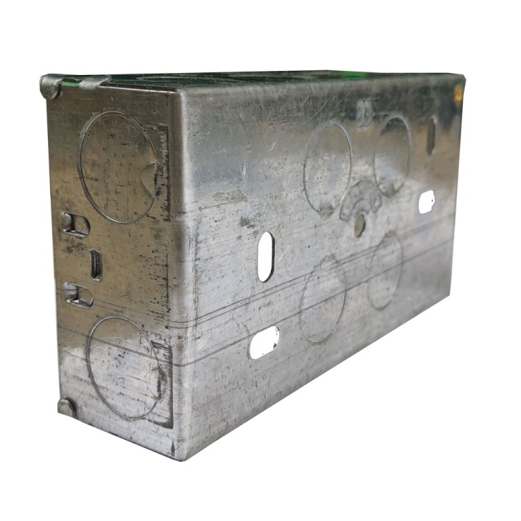 Fairway Double Metal Box For Wall Sockets 35mm Deep 