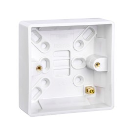 1 Gang Surface Box 25mm Deep White Moulded Plastic, 1G Pattress Box, Schneider Ultimate GU9125