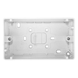 MK K2142WHI 2 Gang Surface Box 30mm Depth in White, a Pattress Back Box MK Logic Plus White Rounded Corners