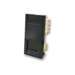 1 Gang Secondary Telephone Socket IDC Euro Module in Black, 25x50mm Snap-in BT socket