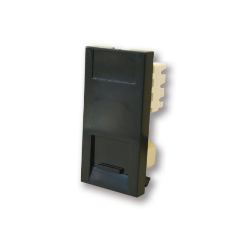 1 Gang Secondary Telephone Socket IDC Euro Module in Black, 25x50mm Snap-in Slave Phone Socket