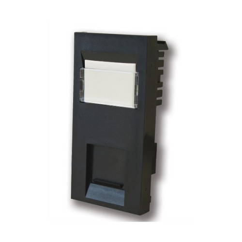CAT6 RJ45 Euro Module in Black with IDC, 25x50mm Data Module for Euro Plates
