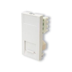 1 Gang RJ11 Telephone Euro Module in White, 25 x 50mm Snap-in module with IDC Connectors