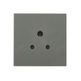 5A 3 Pin Socket Euro Module in Grey, 50mm x 50mm Round Pin Unswitched Socket Euro Module