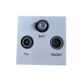 Euro Triplex TV, SAT, and FM DAB Connection White moulded, Triplex 50x50mm Snap-in Module