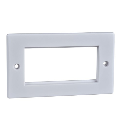4 Gang Euro Plate Module in a White Moulded Plate for up to 4 Euro Modules, Schneider Ultimate GU8080