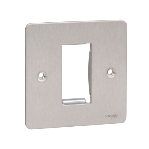 1 Gang Euro Flat Plate in Stainless Steel for 1 Euro Module Schneider Ultimate GU8250SS Coverplate