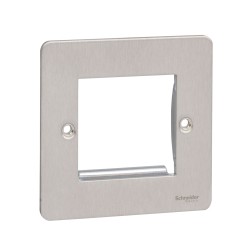 2 Gang Euro Flat Plate in Stainless Steel for up to 2 Euro Modules, Schneider Ultimate GU8260SS