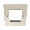 2 Gang Euro Flat Plate in White Metal for 2 Euro Modules, Schneider Ultimate GU8260PW