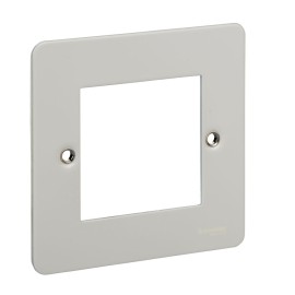 2 Gang Euro Flat Plate in White Metal for 2 Euro Modules, Schneider Ultimate GU8260PW
