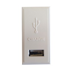 1A 5V Single USB Charger Euro Module in White Moulded 50 x 25mm Schneider GUE7073W