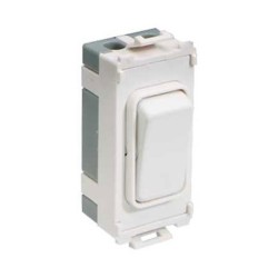 2 Way 10AX Retractive Grid Switch Module in White Moulded Plastic Schneider GUG102RW